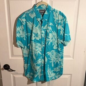Bonobos Men's Teal and White Tropical Shirt